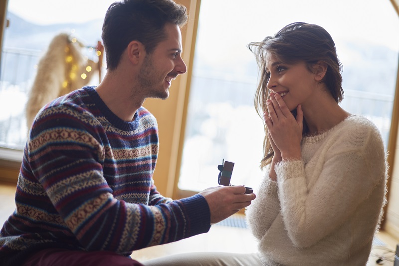 Proposal in romantic place